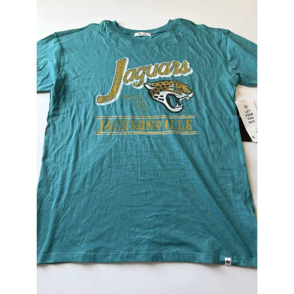 47 Brand Jacksonville Jaguars NFL T Shirt Teal Womens XL Football Tee